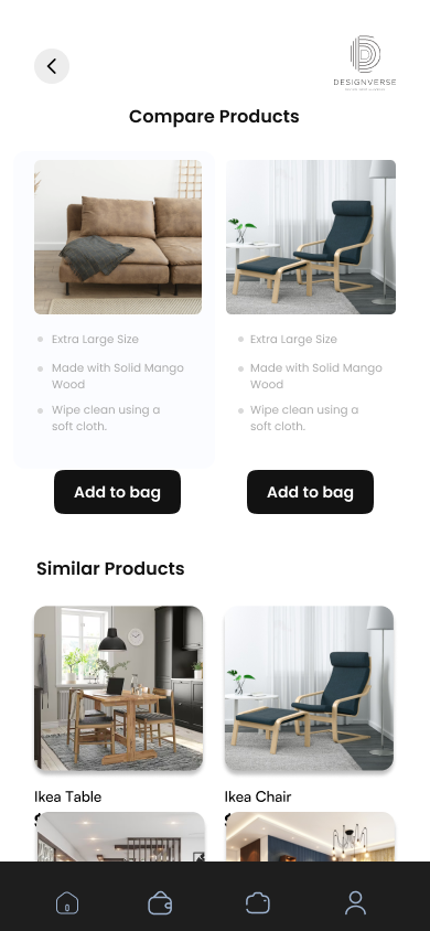 Product-compare screen
